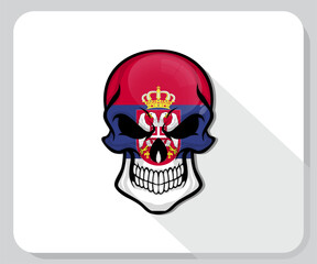 Serbia Skull Scary Flag Icon
