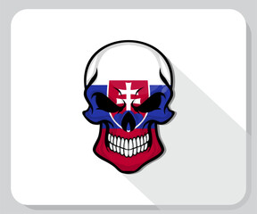 Slovakia Skull Scary Flag Icon
