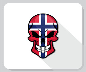 Norway Skull Scary Flag Icon
