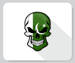 Pakistan Skull Scary Flag Icon
