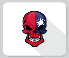 Taiwan Skull Scary Flag Icon
