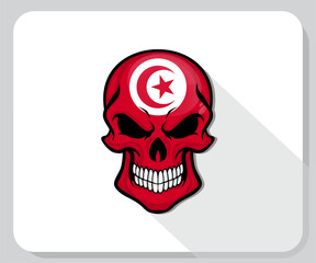 Tunisia Skull Scary Flag Icon
