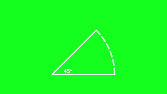 45 degree angle triangle math school greenscreen animation