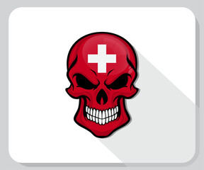 Switzerland Skull Scary Flag Icon
