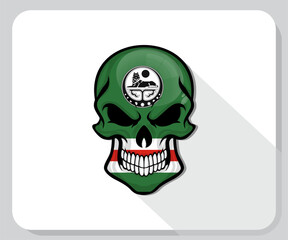 Chechen Skull Scary Flag Icon
