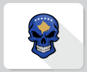 Kosovo Skull Scary Flag Icon
