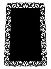 Vertical Design of Thailand flower square frame border, stencil, invitation, greeting, printing, advertise vintage concept