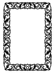 Vertical Design of Thailand flower square frame border, stencil, invitation, greeting, printing, advertise vintage concept