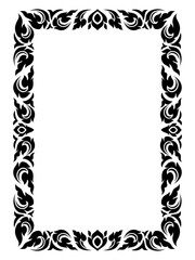Vertical Design of Thailand flower square frame border, stencil, invitation, greeting, printing, advertise vintage concept