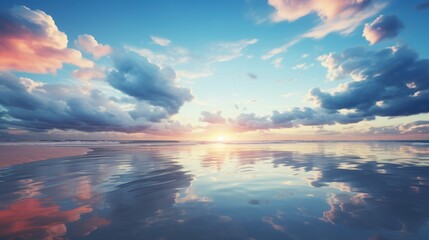 Captivating reflection of clouds on the surface of the sea