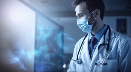 Generative AI image of a doctor looking at x ray