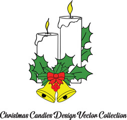 Christmas Candles Design Vector Collection