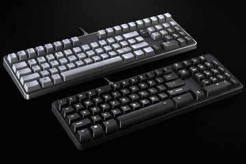 Gaming keyboard black and white
