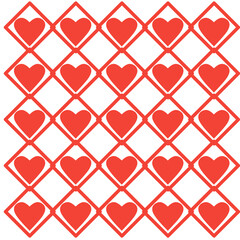 Fototapeta premium seamless pattern with hearts on wire fence