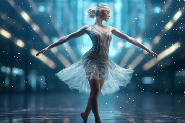 ballerina dancing through human consciousness. Created with generative AI technology.