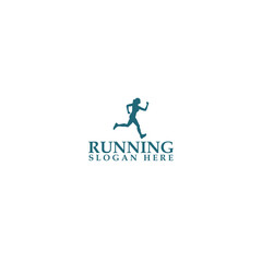 Running Sports Logo design template isolated on white background