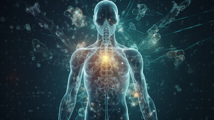 A vivid representation of immunotherapy, medical approach that leverages the body's immune system to fight diseases. Intersection of science and the body's innate healing power, Generative Ai - obrazy, fototapety, plakaty