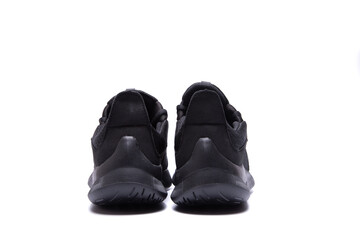athletic lightweight black sneakers insulated on a white background isolate
