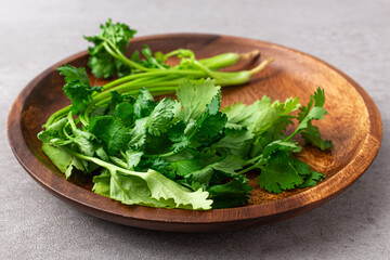 Herb coriander with strong taste and aroma