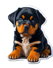 Sticker Puppy Rottweiler transparent background, Generative AI