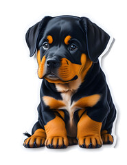 Fototapeta premium Sticker Puppy Rottweiler transparent background, Generative AI