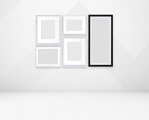 picture frame in White empty room