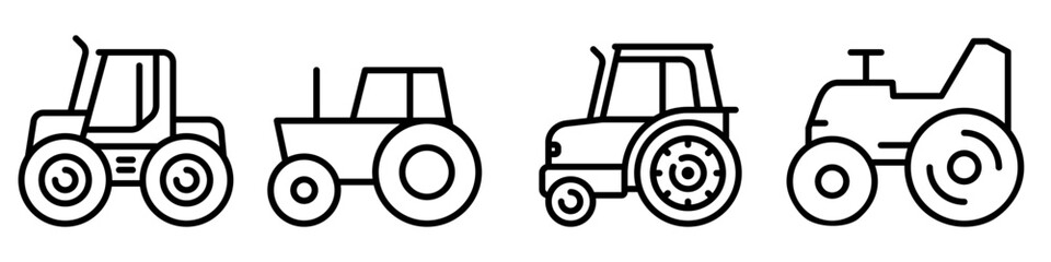 Tractor icon vector set. agriculture illustration sign collection. vehicle symbol.