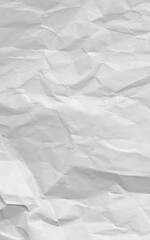 Crushed white paper sheet of notebook or copybook. Blank wrinkled paper for homework and exercises. Torn of white jotter.