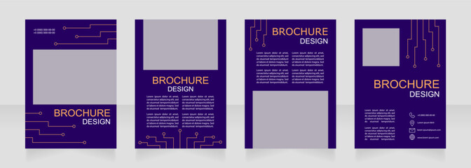 Engineering construction installation blank brochure design. Template set with copy space for text. Premade corporate reports collection. Editable 4 paper pages. Arial, Myriad Pro fonts used