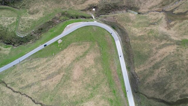 The majesty of Passo Giau: aerial insights into Dolomiti's crooked road