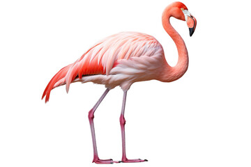 Flamingo Bird On Isolated Transparent Background, Png. Generative AI