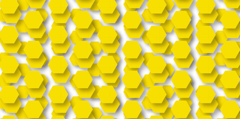 Background with yellow hexagon. Abstract background with lines. Modern simple style hexagonal graphic concept. Background with hexagons.