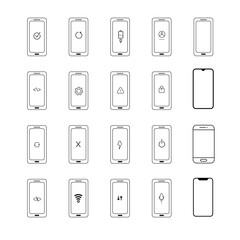 device and technology icon set. electronic computer device icon. signs and symbols of smartphone and laptop components. modern technology device vector icon