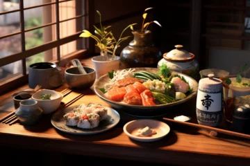Abwaschbare Fototapete Sushi-bar Japanese food