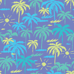 Fototapeta na wymiar Sunny Beach. Decorative seamless pattern. Repeating background. Tileable wallpaper print.