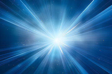 Obraz premium Radiant Blue Horizon - Dynamic Light Rays