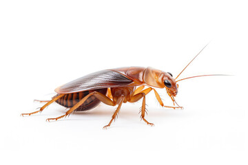 Cockroach On White Background. Generative AI
