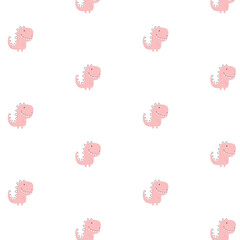 Seamless pattern with cute dinosaurs. kids prit with dino. Vector illustration.