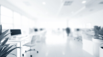 Blurred Business Office Interior. 