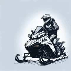 Fotobehang snowmobile vector illustration on white background © Jacky