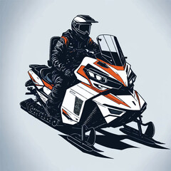 snowmobile vector illustration on white background