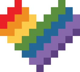 pixel rainbow  heart
