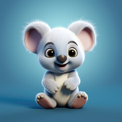 Baby Koala on solid colored background