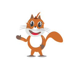 Obraz premium Cheerful squirrel mascot vector illustration