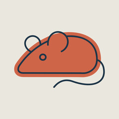Field mouse vector isolated icon