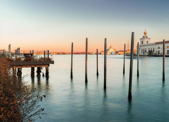 View of Venice and its lagoon in winter