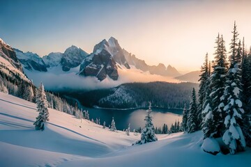 winter landscape in the mountains