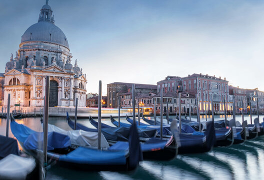 View of Venice and its lagoon in winter