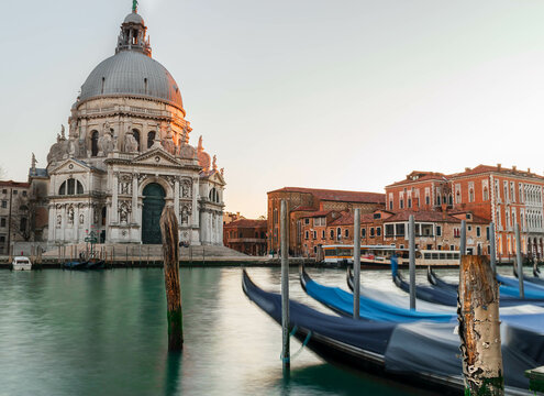 View of Venice and its lagoon in winter