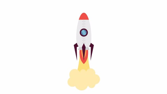 Rocket take off 2D object animation